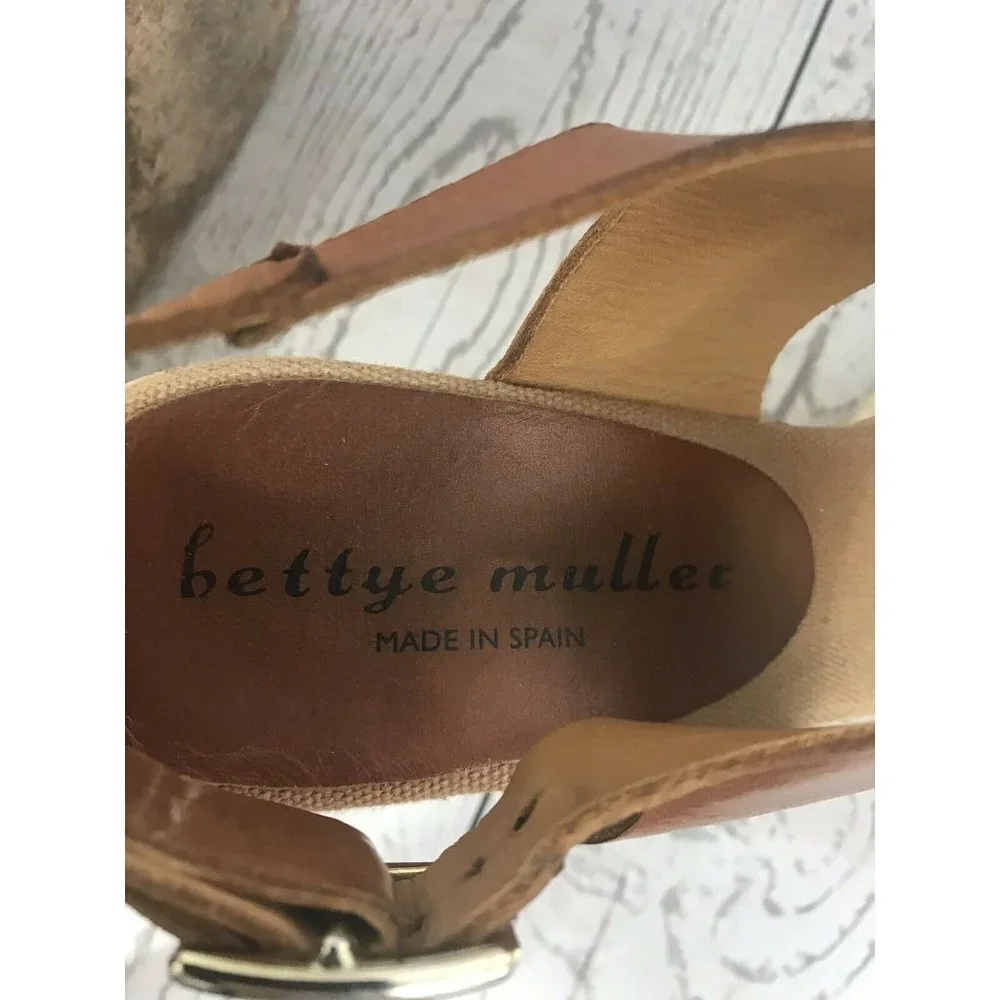 Bettye Muller Espadrille Platform Wedge Leather